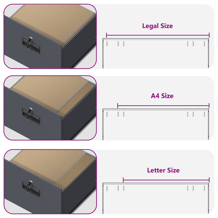 Dulap pentru Fișiere cu sertar Antracit 44 x 50 x 106.5 cm - WALTI WALTI