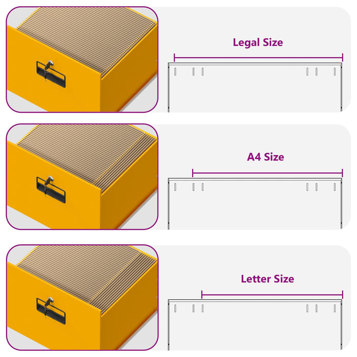 Dulap pentru Fișiere cu sertar Galben muștar 44 x 50 x 106.5 cm - WALTI WALTI