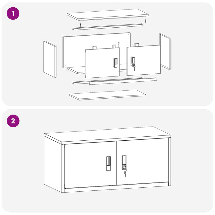 Dulap de depozitare Alb 90 x 40 x 40 cm Oțel Laminat la Rece - WALTI WALTI