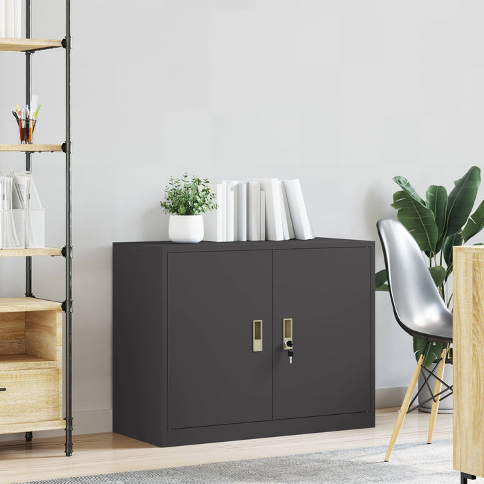 Dulap de depozitare Negru 90 x 40 x 70 cm Oțel Laminat la Rece - WALTI WALTI