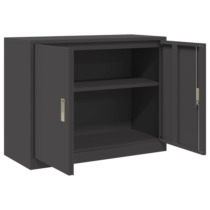 Dulap de depozitare Negru 90 x 40 x 70 cm Oțel Laminat la Rece - WALTI WALTI