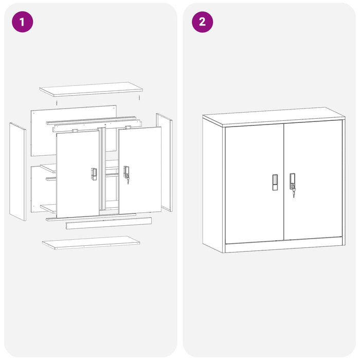 Dulap de depozitare Roz 90 x 40 x 90 cm Oțel Laminat la Rece - WALTI WALTI