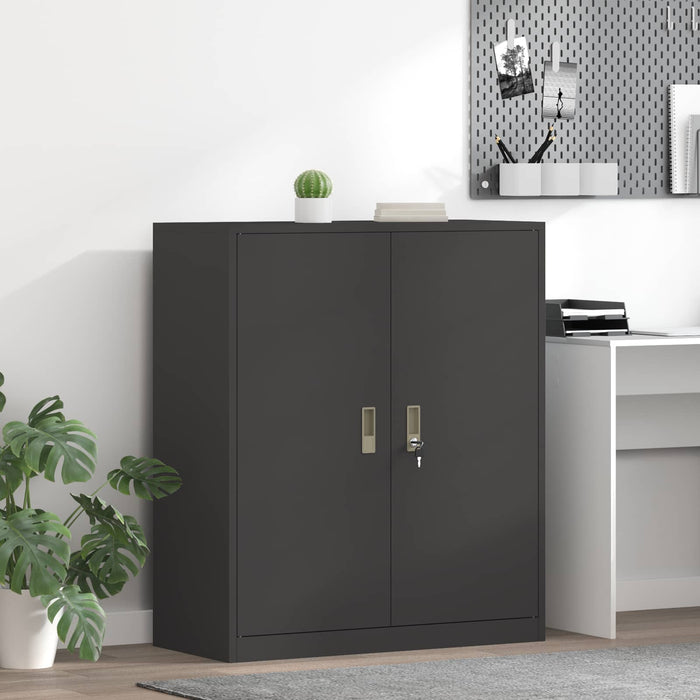Dulap de depozitare Negru 90 x 40 x 105 cm Oțel Laminat la Rece - WALTI WALTI