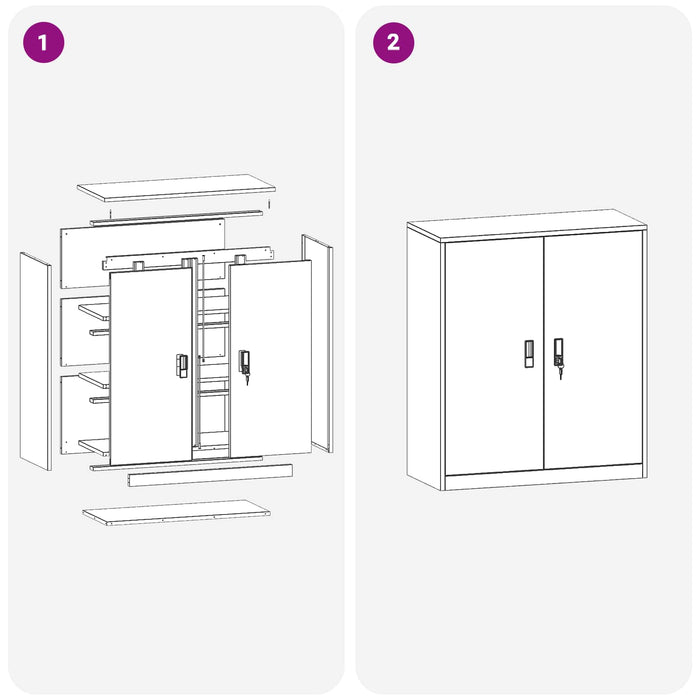 Dulap de depozitare Roz 90 x 40 x 105 cm Oțel Laminat la Rece - WALTI WALTI