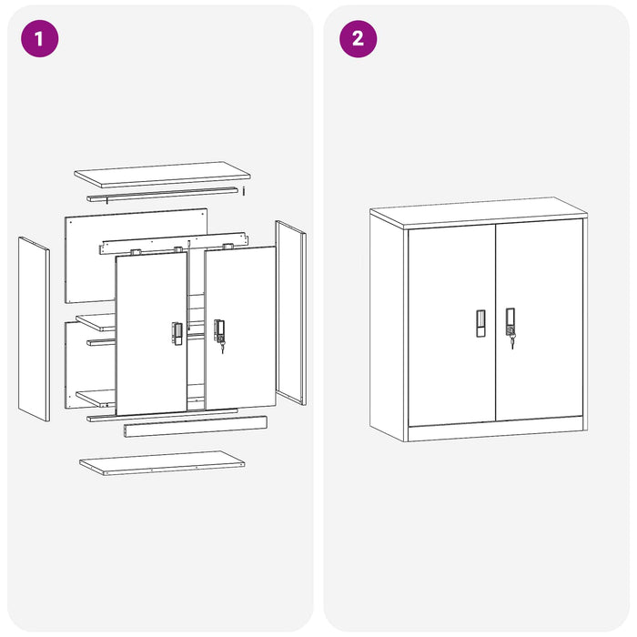 Dulap de depozitare Alb 80 x 40 x 90 cm Oțel Laminat la Rece - WALTI WALTI