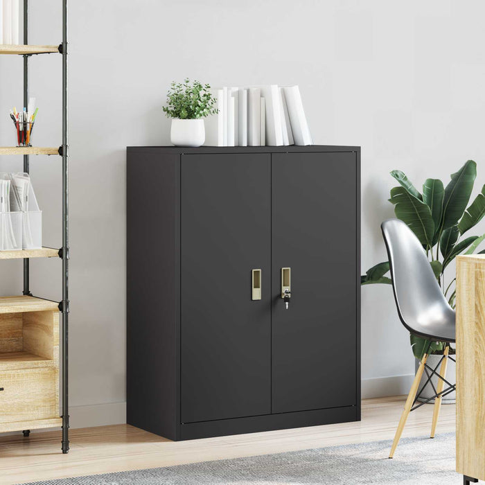 Dulap de depozitare Negru 80 x 40 x 105 cm Oțel Laminat la Rece - WALTI WALTI