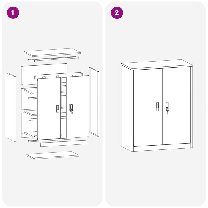 Dulap de depozitare Alb 80 x 40 x 105 cm Oțel Laminat la Rece - WALTI WALTI