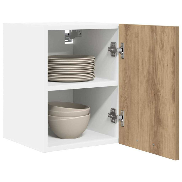 Dulap suspendat cu depozitare Riga 2 pcs Stejar Artisan și Alb - WALTI WALTI