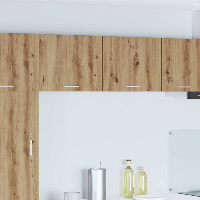 Dulap suspendat cu depozitare Riga 2 pcs Stejar Artisan și Alb - WALTI WALTI