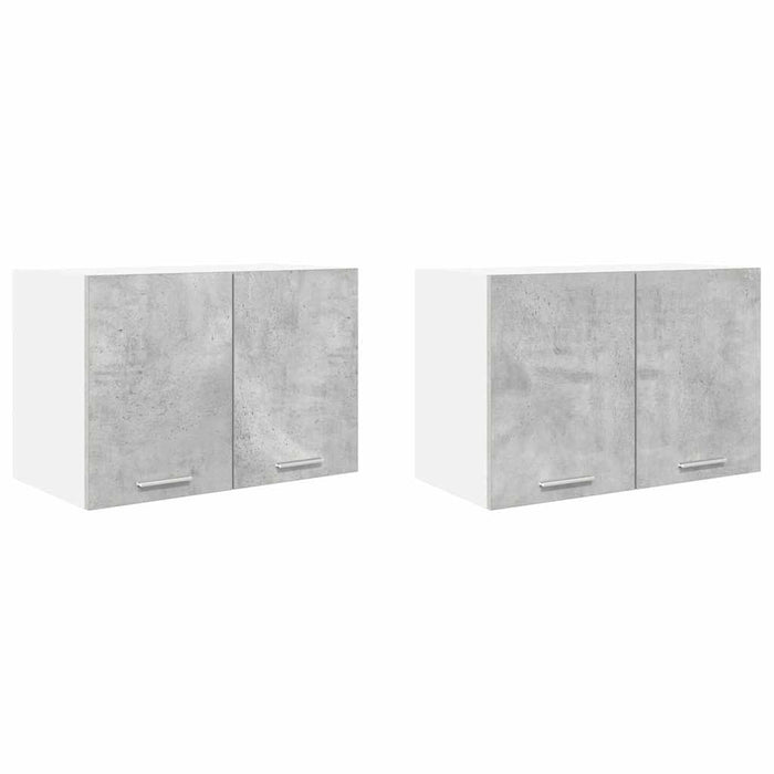 Dulap suspendat Riga 2 pcs Gri beton și Alb 60 x 31 x 40 cm - WALTI WALTI