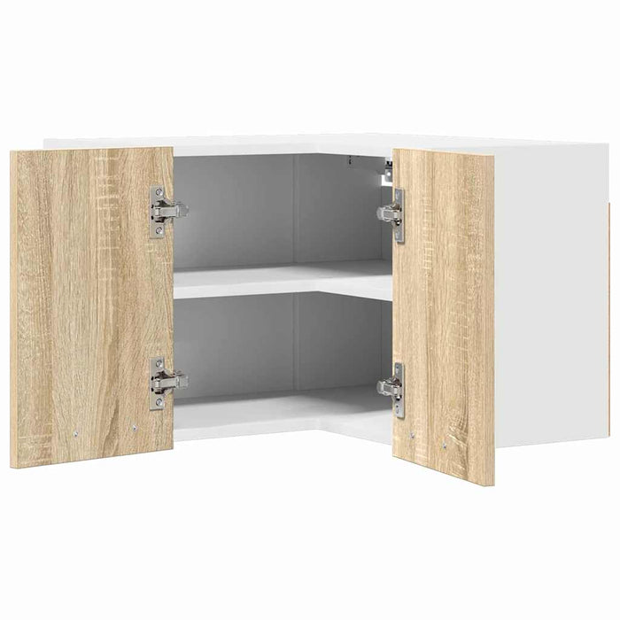 Dulap suspendat Riga Stejar Sonoma și Alb 57 x 57 x 40 cm - WALTI WALTI