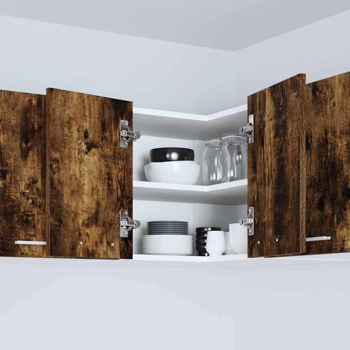 Dulap suspendat Riga Stejar afumat și alb 57 x 57 x 40 cm - WALTI WALTI