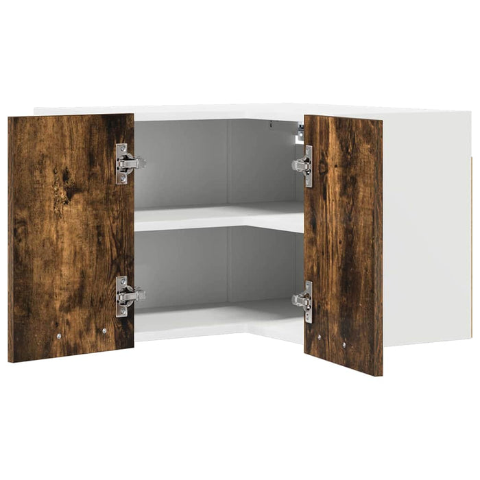 Dulap suspendat Riga Stejar afumat și alb 57 x 57 x 40 cm - WALTI WALTI
