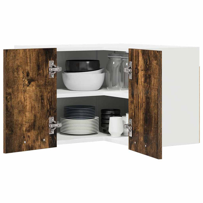 Dulap suspendat Riga Stejar afumat și alb 57 x 57 x 40 cm - WALTI WALTI