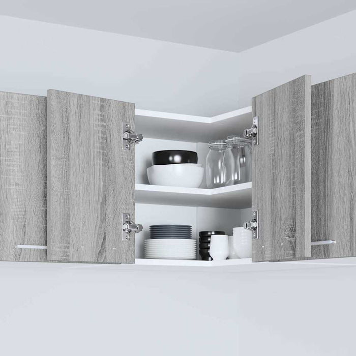 Dulap suspendat Riga Gri Sonoma și Alb 57 x 57 x 40 cm - WALTI WALTI