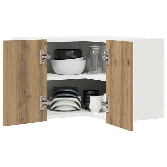 Dulap suspendat Riga Stejar Artisan și Alb 57 x 57 x 40 cm - WALTI WALTI