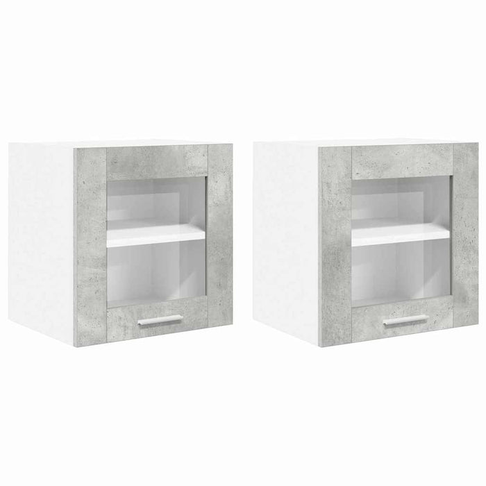 Dulap suspendat cu ușă Riga 2 pcs Gri din beton 40 x 31 x 40 cm - WALTI WALTI