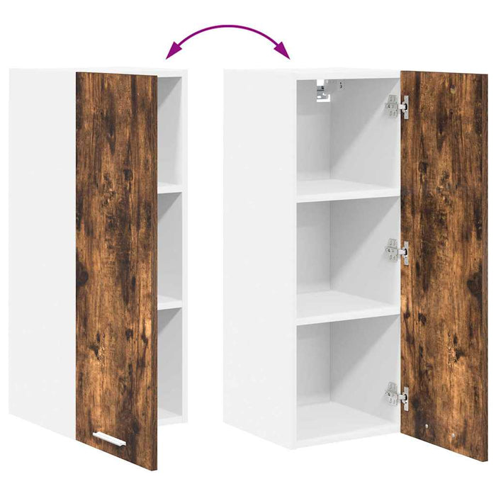 Dulap suspendat Riga Stejar afumat și alb 30 x 31 x 80 cm - WALTI WALTI