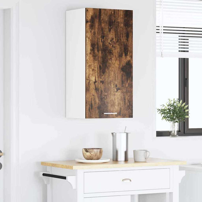 Dulap suspendat Riga Stejar afumat și alb 40 x 31 x 80 cm - WALTI WALTI