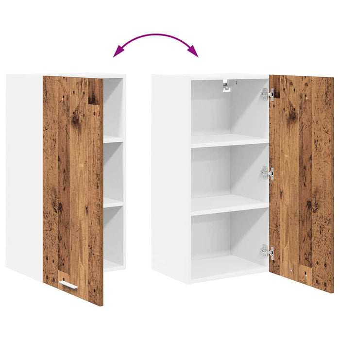 Dulap suspendat cu ușă Riga Lemn vechi și Alb 40 x 31 x 80 cm - WALTI WALTI