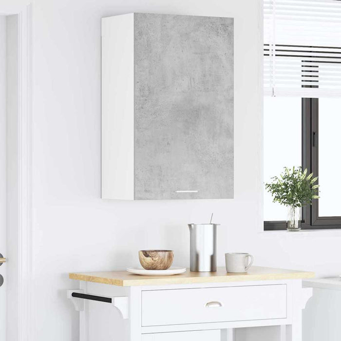 Dulap suspendat cu ușă Riga Gri beton și Alb 50 x 31 x 80 cm - WALTI WALTI