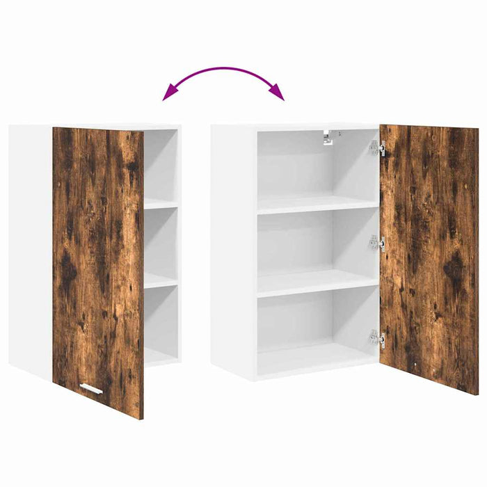 Dulap suspendat Riga Stejar afumat și alb 50 x 31 x 80 cm - WALTI WALTI