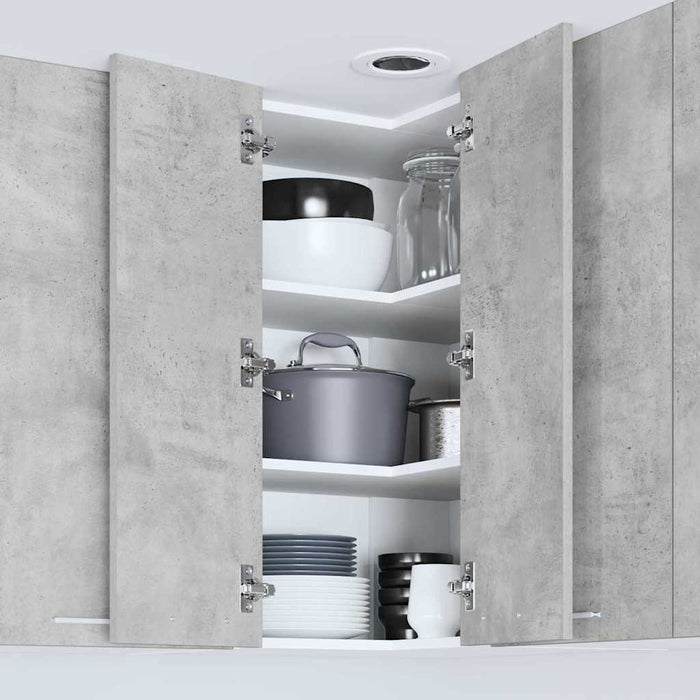 Dulap suspendat Riga Gri beton și Alb 57 x 57 x 80 cm - WALTI WALTI