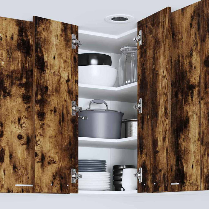 Dulap suspendat Riga Stejar afumat și alb 57 x 57 x 80 cm - WALTI WALTI