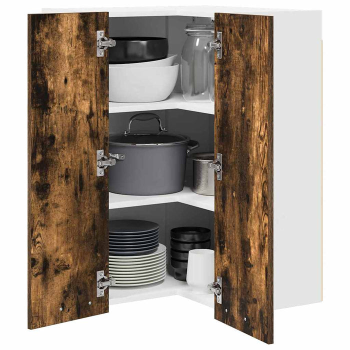 Dulap suspendat Riga Stejar afumat și alb 57 x 57 x 80 cm - WALTI WALTI