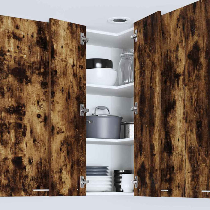 Dulap suspendat Riga Stejar afumat și alb 57 x 57 x 100 cm - WALTI WALTI