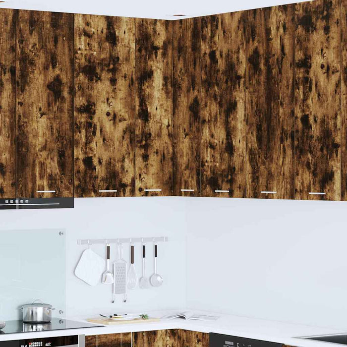 Dulap suspendat Riga Stejar afumat și alb 57 x 57 x 100 cm - WALTI WALTI