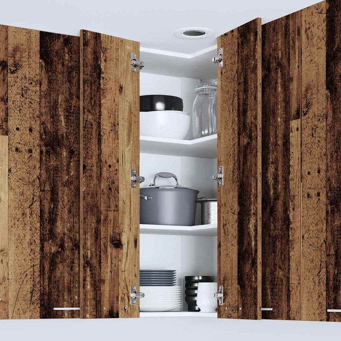 Dulap suspendat cu ușă Riga Lemn vechi și Alb 57 x 57 x 100 cm - WALTI WALTI