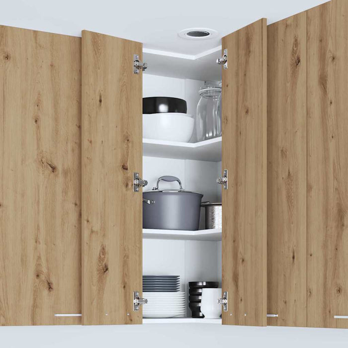 Dulap suspendat Riga Stejar Artisan și Alb 57 x 57 x 100 cm - WALTI WALTI