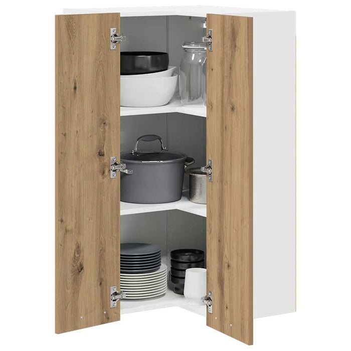 Dulap suspendat Riga Stejar Artisan și Alb 57 x 57 x 100 cm - WALTI WALTI