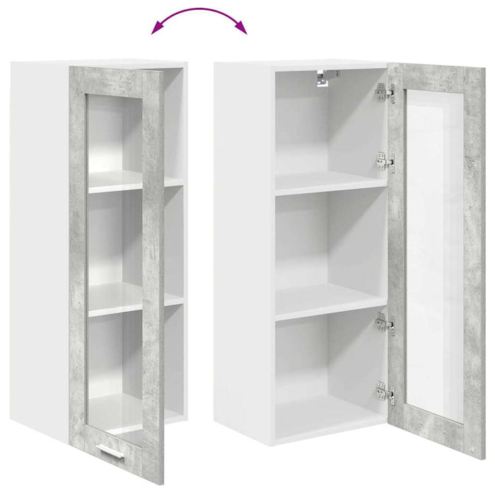 Dulap suspendat cu ușă Riga Gri din beton 40 x 31 x 100 cm - WALTI WALTI