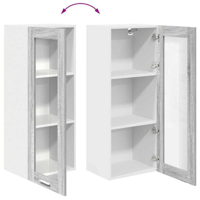 Dulap suspendat Riga Gri Sonoma 40 x 31 x 100 cm Lemn compozit - WALTI WALTI