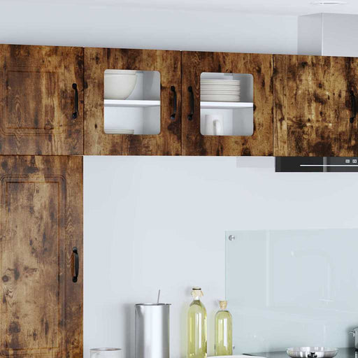 Dulap suspendat de bucătărie cu raft 2 pcs Stejar fumuriu - WALTI WALTI