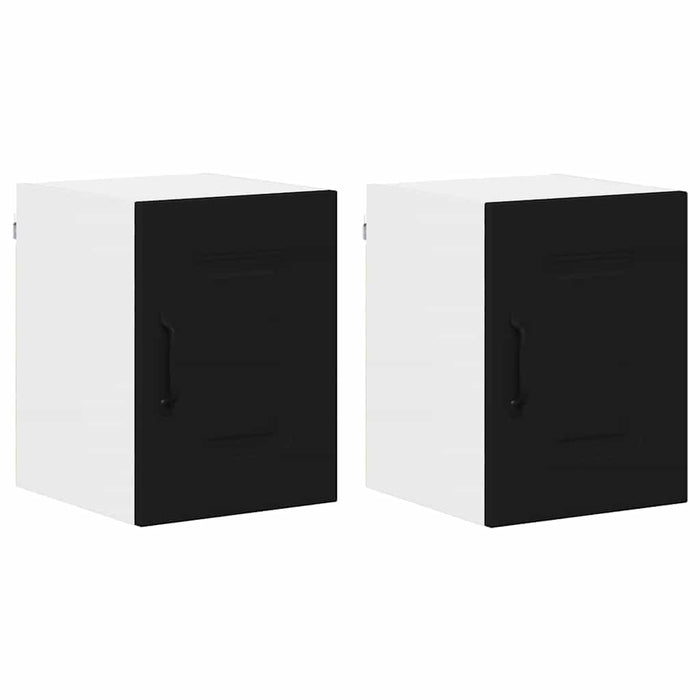 Dulap suspendat de bucătărie cu ușă 2 pcs Negru 30 x 31 x 40 cm - WALTI WALTI