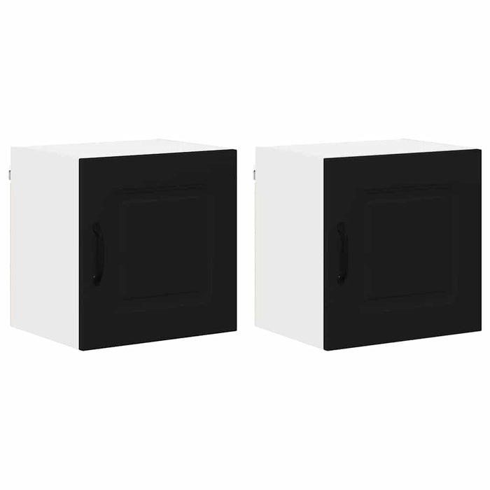 Dulap suspendat de bucătărie cu ușă 2 pcs Negru 40 x 31 x 40 cm - WALTI WALTI