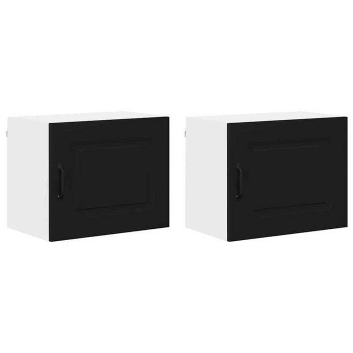 Dulap suspendat de bucătărie cu ușă 2 pcs Negru 50 x 31 x 40 cm - WALTI WALTI