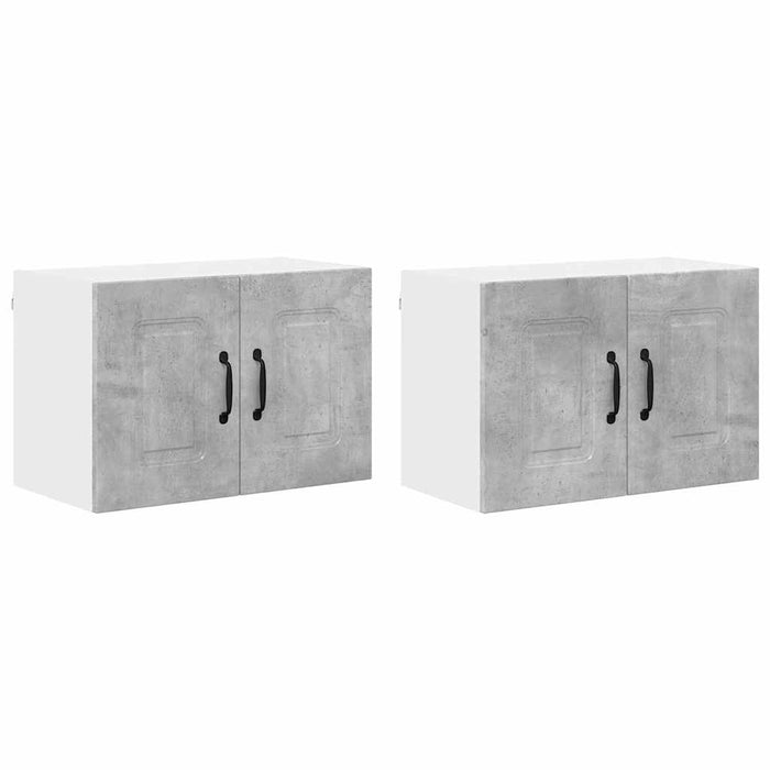 Dulap suspendat de bucătărie cu raft cu ușă 2 pcs Gri din beton - WALTI WALTI