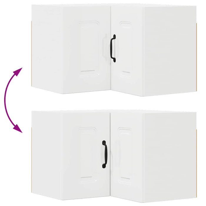 Dulap suspendat de bucătărie cu raft Alb lucios 57 x 57 x 40 cm - WALTI WALTI