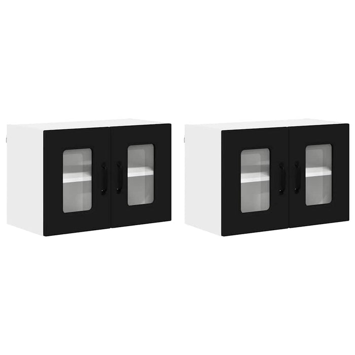 Dulap suspendat de bucătărie cu ușă 2 pcs Negru 60 x 31 x 40 cm - WALTI WALTI
