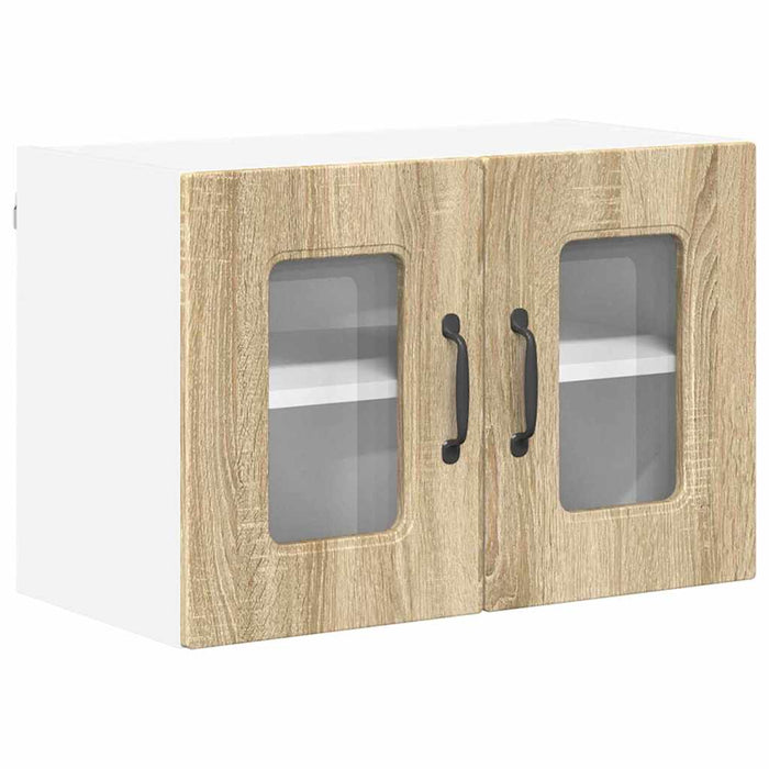 Dulap suspendat de bucătărie cu raft cu ușă 2 pcs Stejar Sonoma - WALTI WALTI