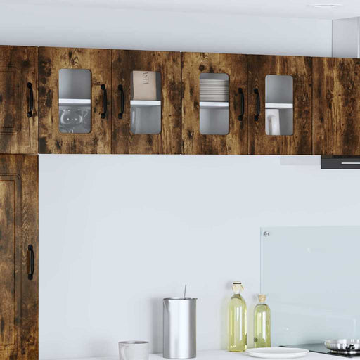 Dulap suspendat de bucătărie cu raft 2 pcs Stejar fumuriu - WALTI WALTI