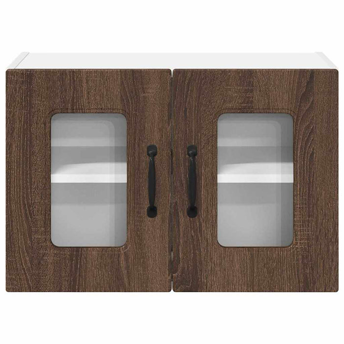 Dulap suspendat de bucătărie cu raft cu ușă 2 pcs Stejar închis - WALTI WALTI