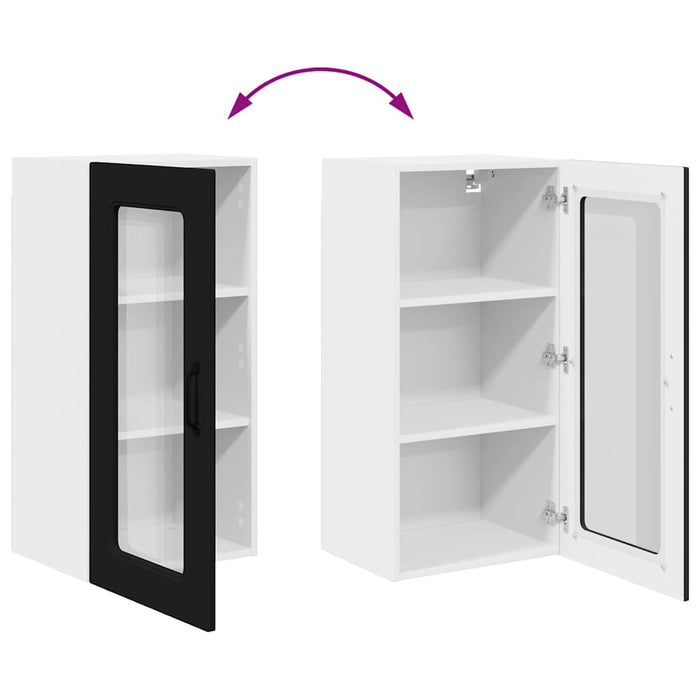 Dulap suspendat de bucătărie cu raft Negru 40 x 31 x 80 cm - WALTI WALTI