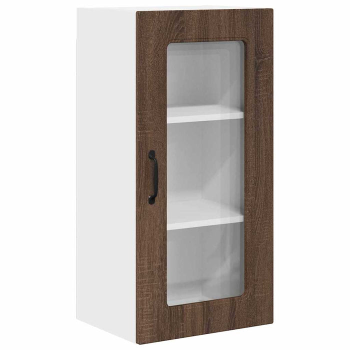 Dulap suspendat de bucătărie cu raft cu ușă 2 pcs Stejar închis - WALTI WALTI