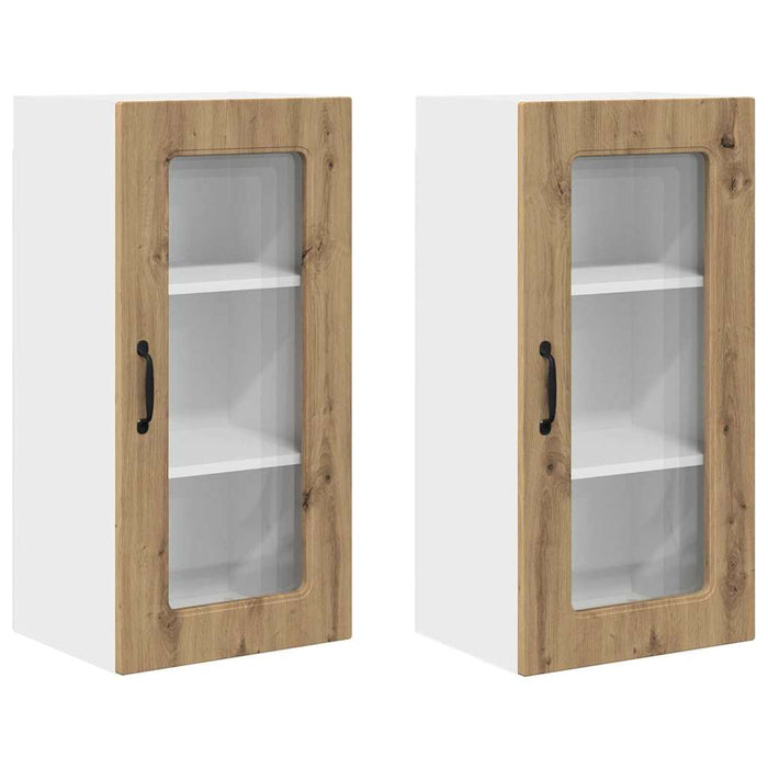 Dulap suspendat de bucătărie cu raft 2 pcs Stejar Artizanal - WALTI WALTI
