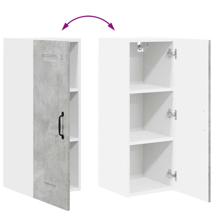 Dulap suspendat de bucătărie Gri din beton 30 x 31 x 80 cm - WALTI WALTI